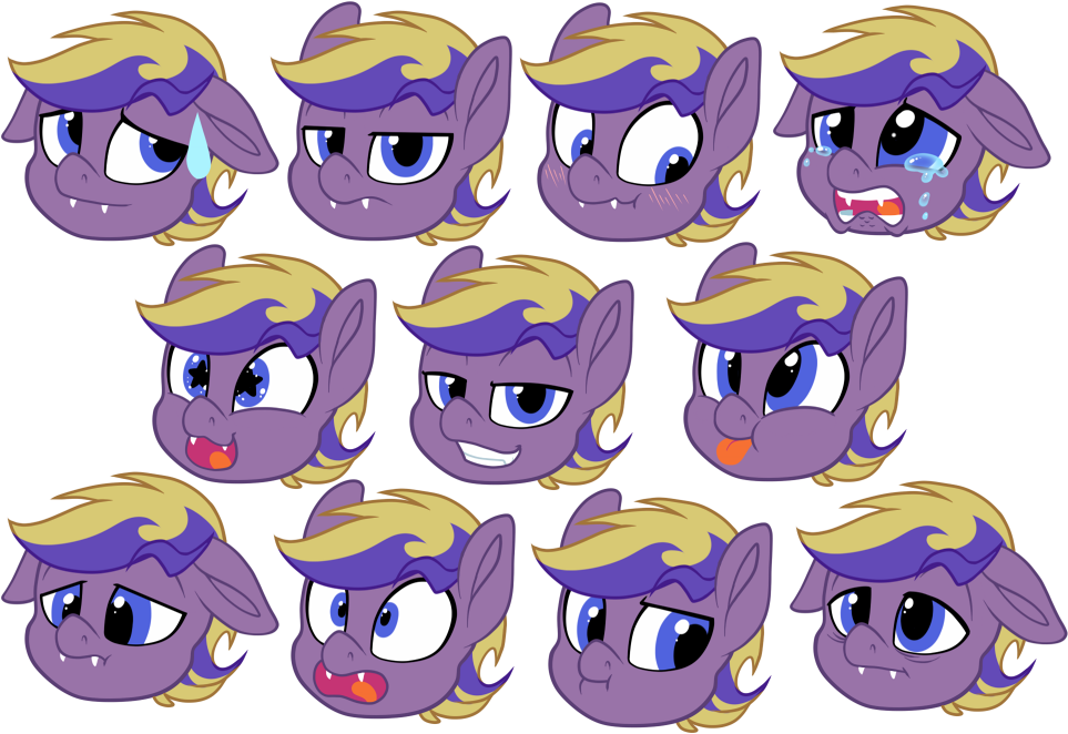 Breioom, Bat Pony, Bat Pony Oc, Blep, Blushing, Bored, - Cartoon (970x668), Png Download