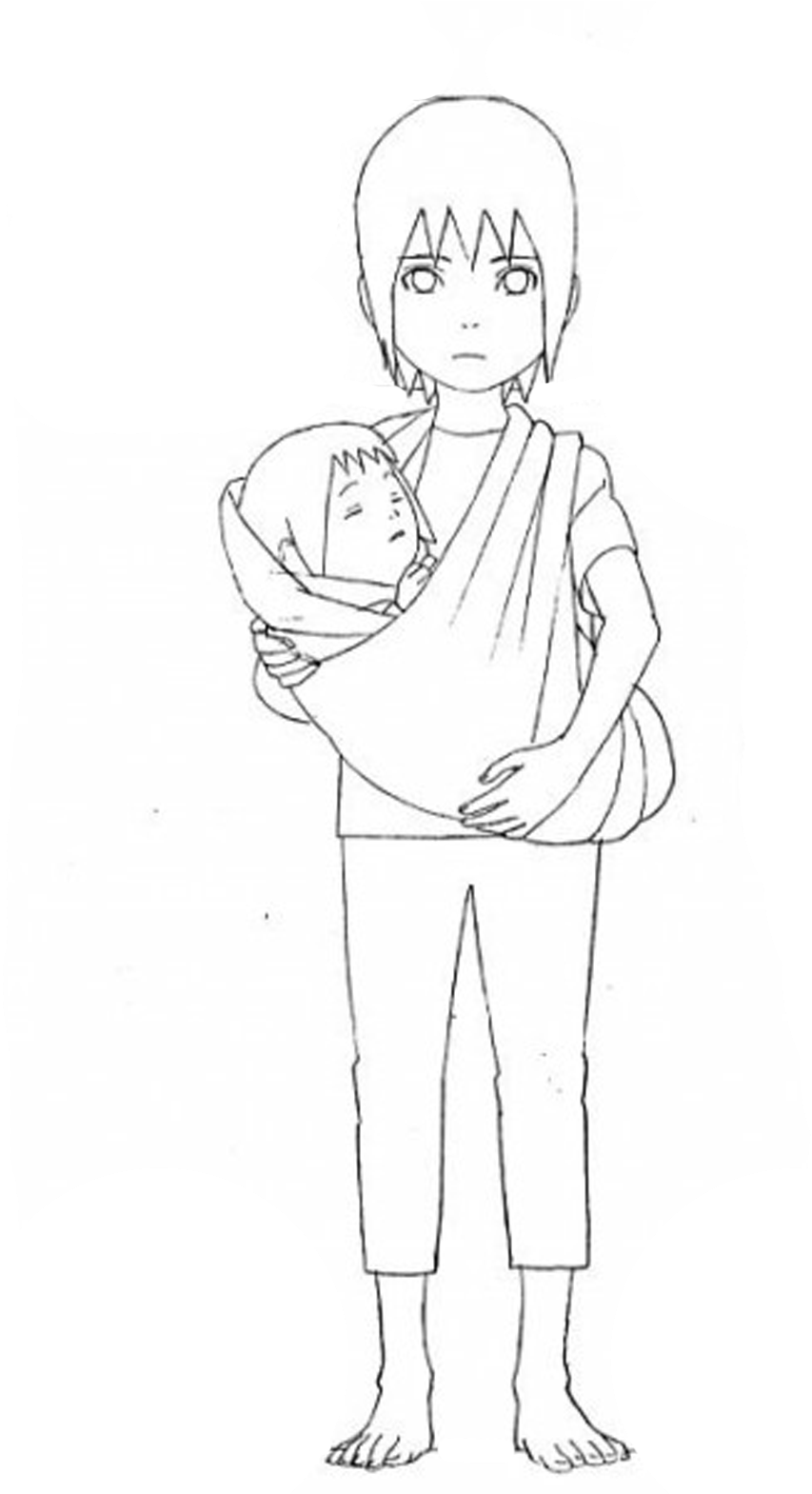 Uchiha Itachi - Com Sasuke - Sketch (1140x1568), Png Download