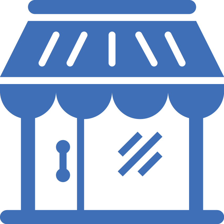5519 Lincoln Ave - Blue Store Icon Png (853x853), Png Download