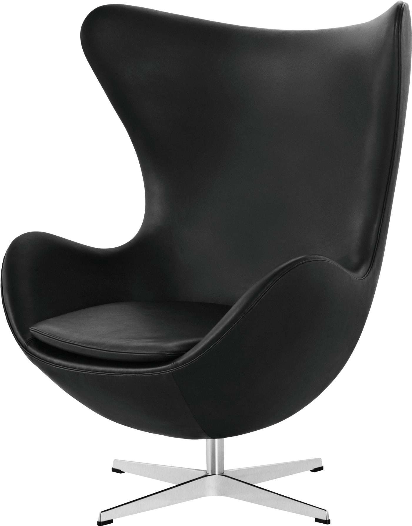 Egg Easy Chair Arne Jacobsen Black Elegance Leather - Egg (1600x1840), Png Download