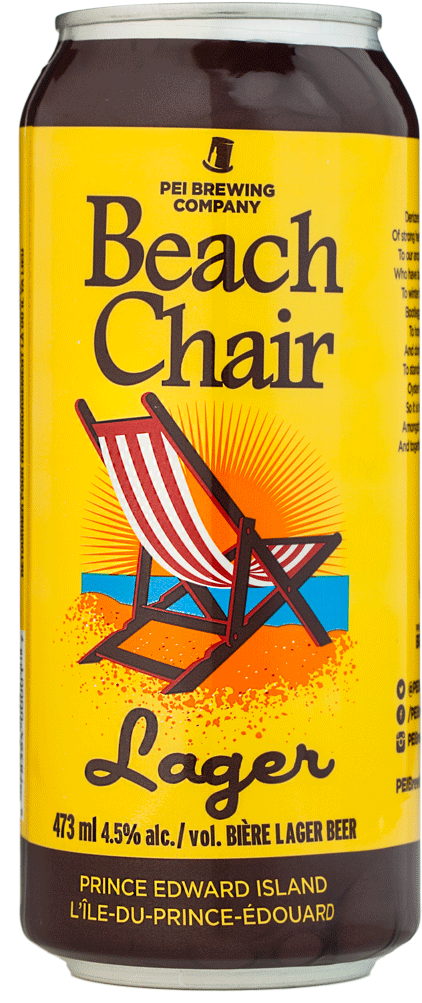 Pei Brewing Beach Chair Lager - Beach Chair Lager - Prince Edward Island Brewing Company (436x1024), Png Download