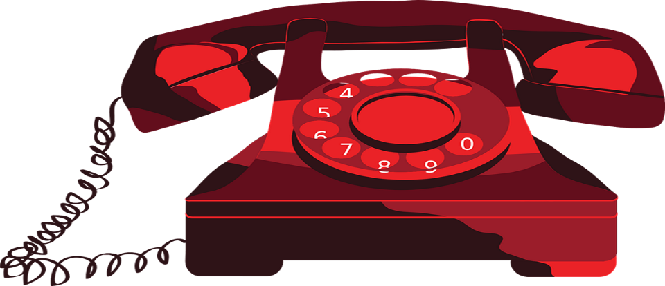 Phone Clipart Classic - Telephone Clipart (960x414), Png Download