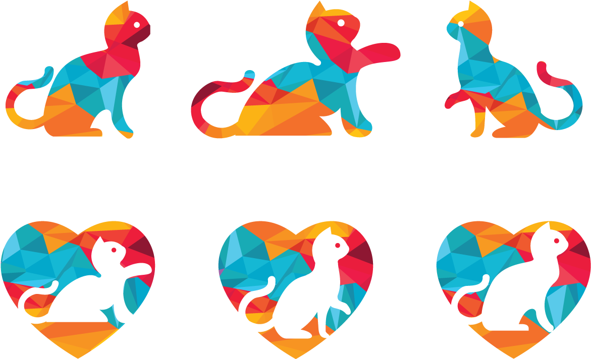 Cat Logo Set Design (1500x1000), Png Download