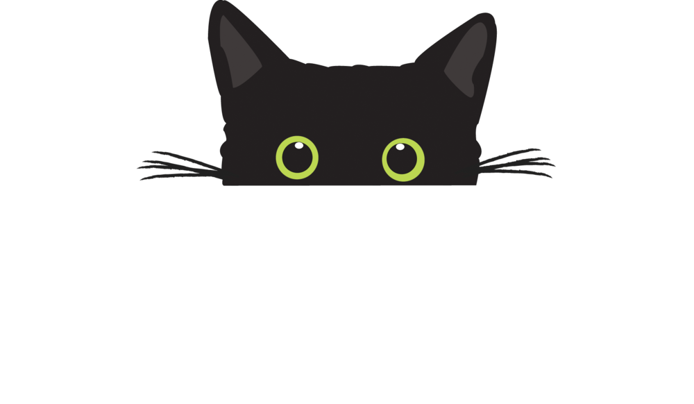 Black Cat Logo White (1000x582), Png Download