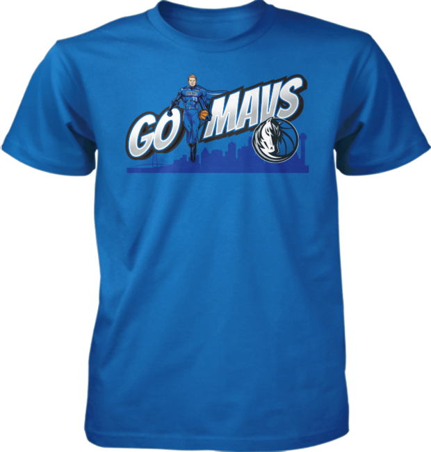 Dallas Mavericks Go Mavs Luka Superhero Tee - Active Shirt (620x649), Png Download
