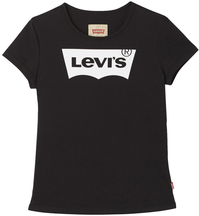 Levi's Kids Ss Tee Batwing Levi's Girl - Levis Shirt Zwart Wit (960x720), Png Download