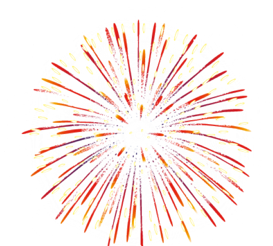 Fireworks Clipart Png Format - Red Gold Fireworks Png (640x480), Png Download