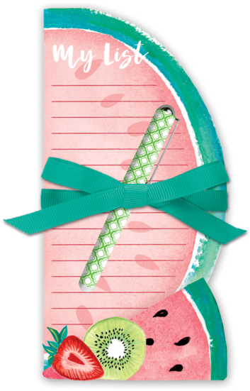 Watermelon Die-cut Note Pad With Pen - Watermelon (600x600), Png Download