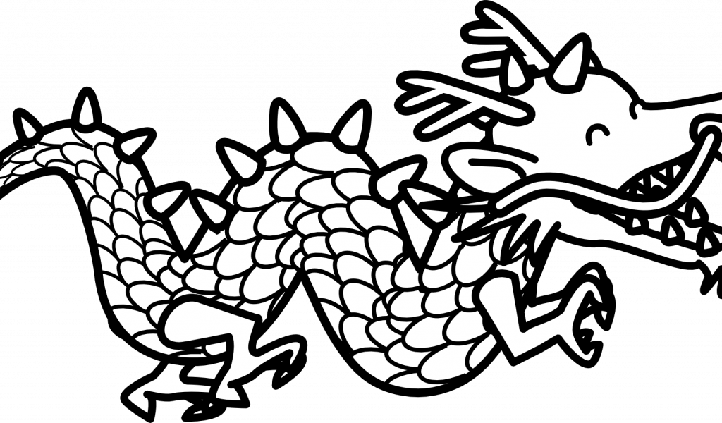Download By Size - Clipart Cartoon Chinese Dragon (1024x600), Png Download