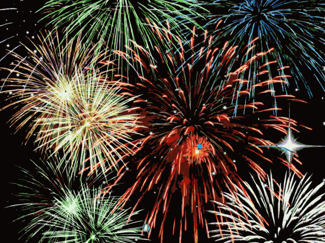 Fireworks Clipart Family Event - Victoria Park Fireworks 2018 (640x480), Png Download