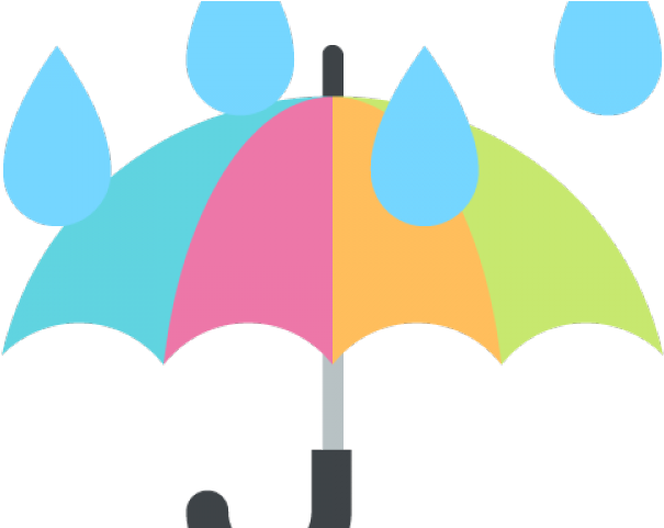 Umbrella Clipart Umbrella Rain - Umbrella Raindrops Emoji (640x480), Png Download