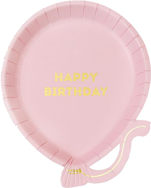 We Heart Birthdays Pink Balloon Plates - Happy Birthday Paper Plates Dubai (922x922), Png Download