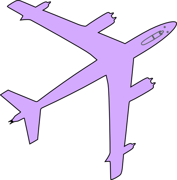 Airplane Clipart Purple (588x597), Png Download