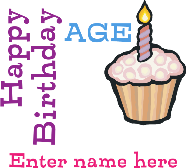 Personalized Birthday Cupcake Banner - Cupcake (700x700), Png Download