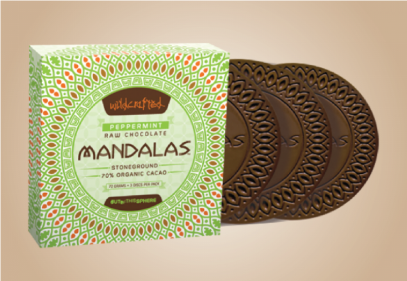 Wildcrafted Mandalas Peppermint Chocolate 24g - Label (800x800), Png Download