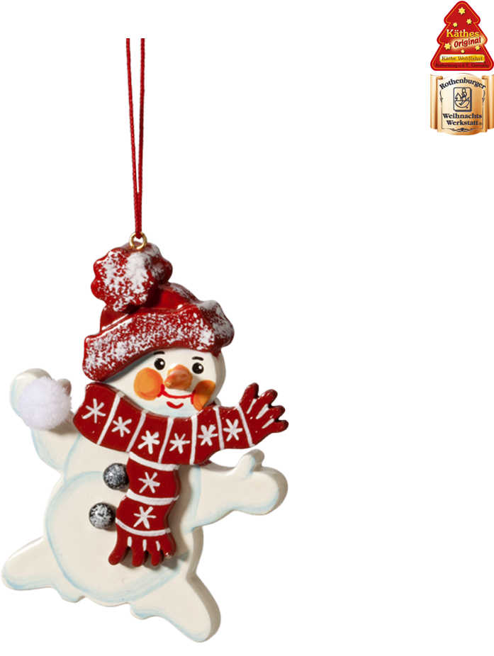 Snowman With Scarf - Christmas Ornament (1000x1000), Png Download