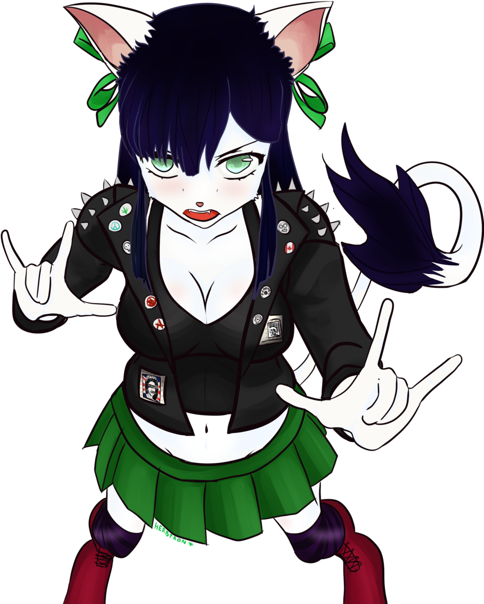 Anime Punk Rock Drawing Art Clip Art - Drawings Of Furry Punk Rock (951x1188), Png Download