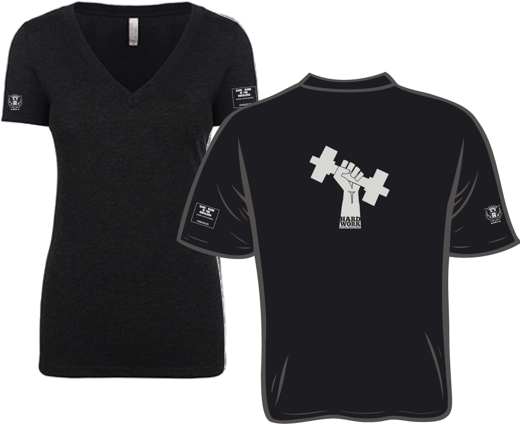 Hard Work Is The Equalizer Women's Deep V Tri-blend - Active Shirt (1024x1024), Png Download