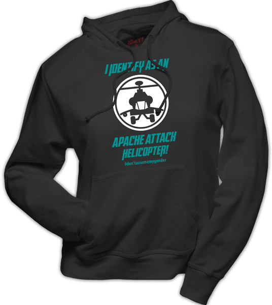 Hoodie I Identify As An Attack Helicopter - Sweatshirt (536x600), Png Download