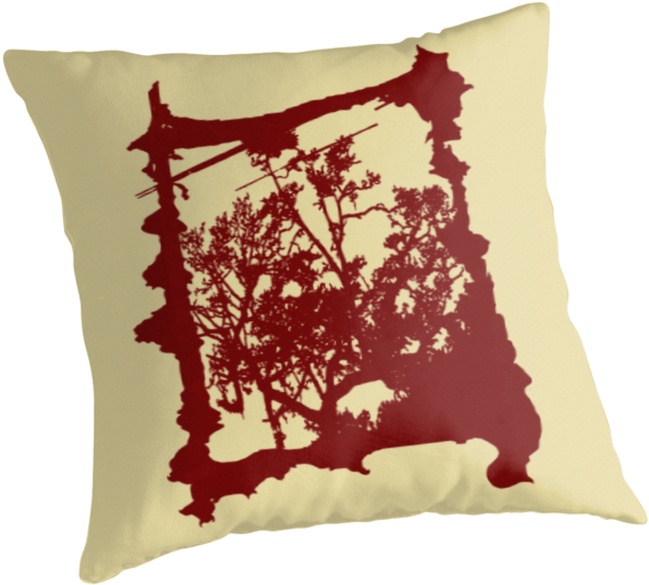 Abstract With Creepy Tree Ii - Cushion (875x875), Png Download