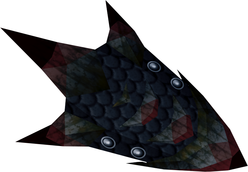 Black Dragonhide Shield - Fish (790x549), Png Download
