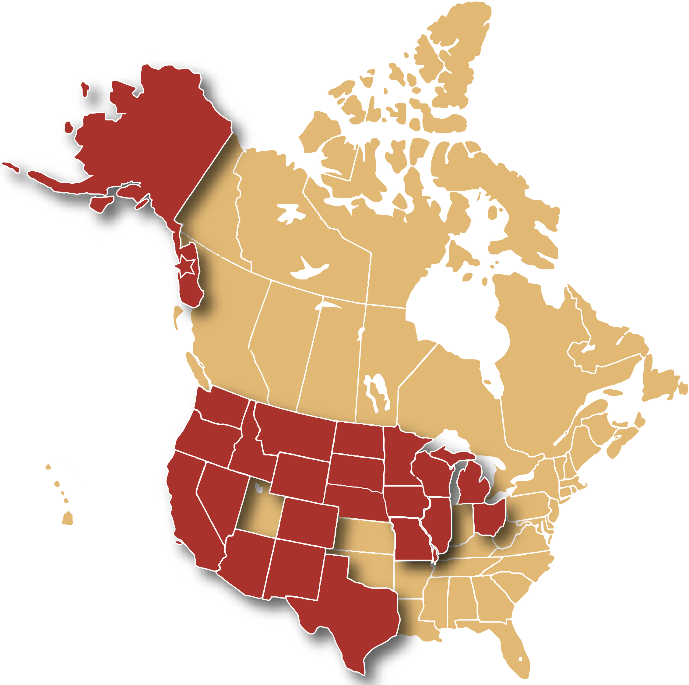 Find Our Beer - Us States And Provinces Map (2263x2250), Png Download