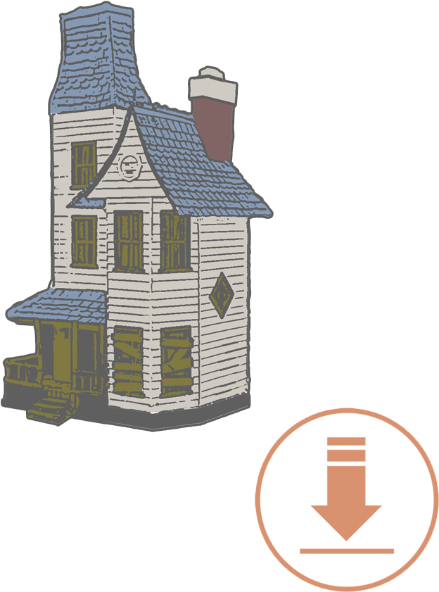 Gerard Way Haunted House Enamel Pin Single Download - House (1000x1000), Png Download