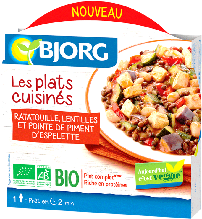 Les Plats Cuisines Ratatouille - Lait Épeautre Noisette Bjorg (750x750), Png Download