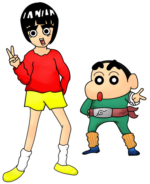 Rock Lee And Shin Chan Dancing - Shin Chan Naruto (900x768), Png Download