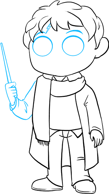 How To Draw Harry Potter - Harry Potter Drawing Line (680x678), Png Download