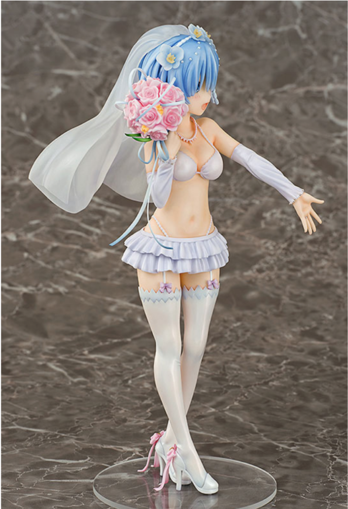 Rem Wedding Dress Figure - Rem Figure Re Zero (999x1000), Png Download