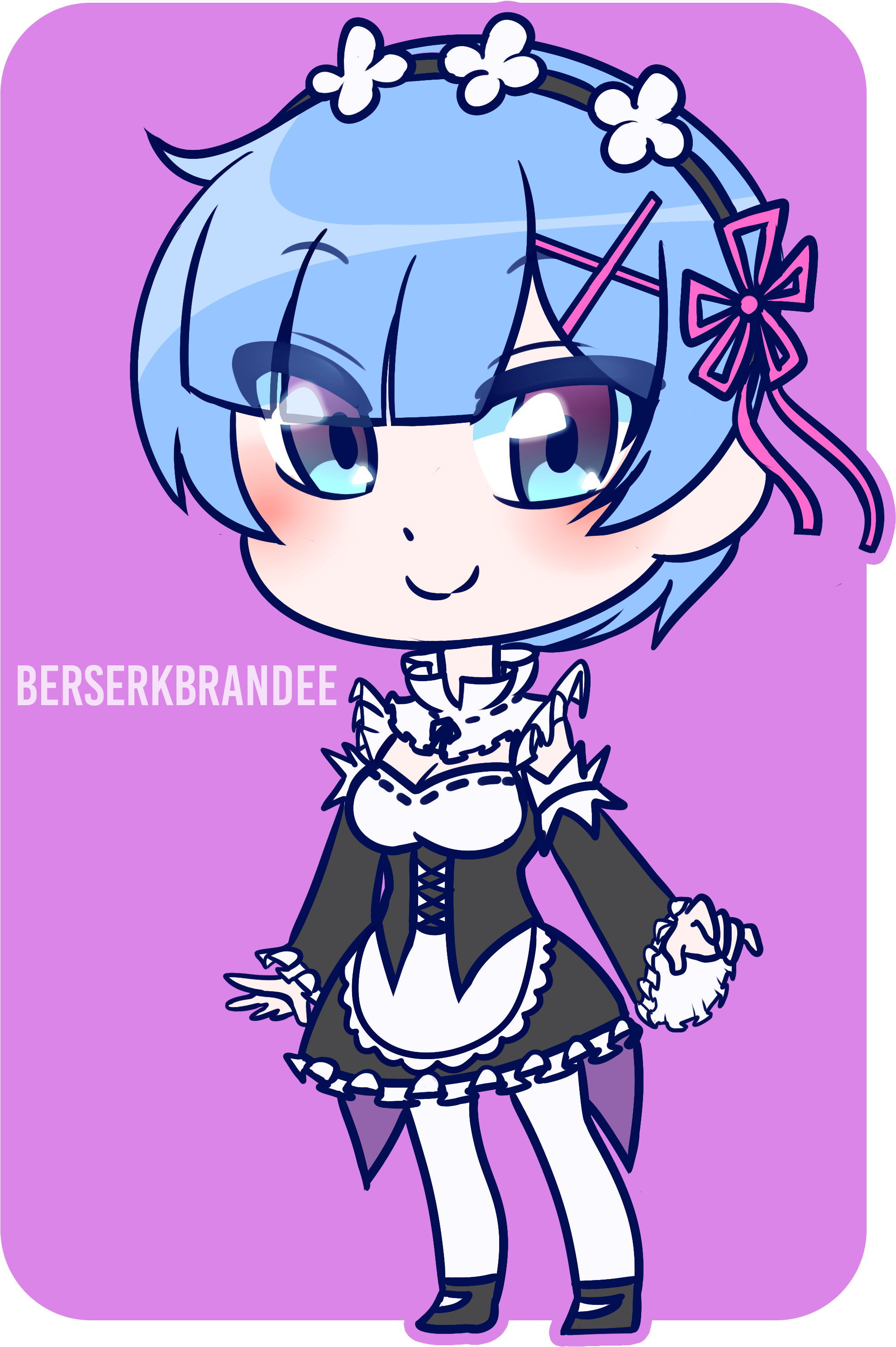 Rem Chibi Commission - Cartoon (2158x3125), Png Download