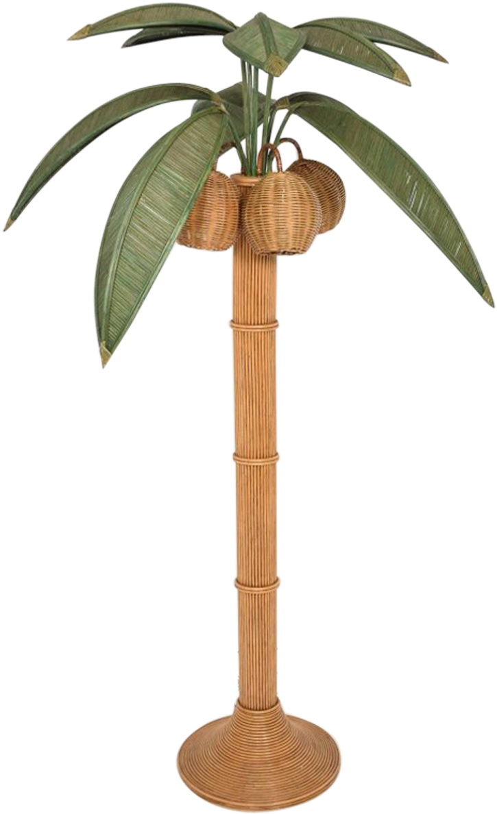 Mario Lopez Torres Wicker Palm Tree Floor Lamp - Attalea Speciosa (1200x1200), Png Download