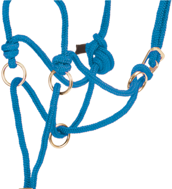Blue Natural Training Bitless Bridle Rope Control Halter - Mustang Control Halter (640x640), Png Download