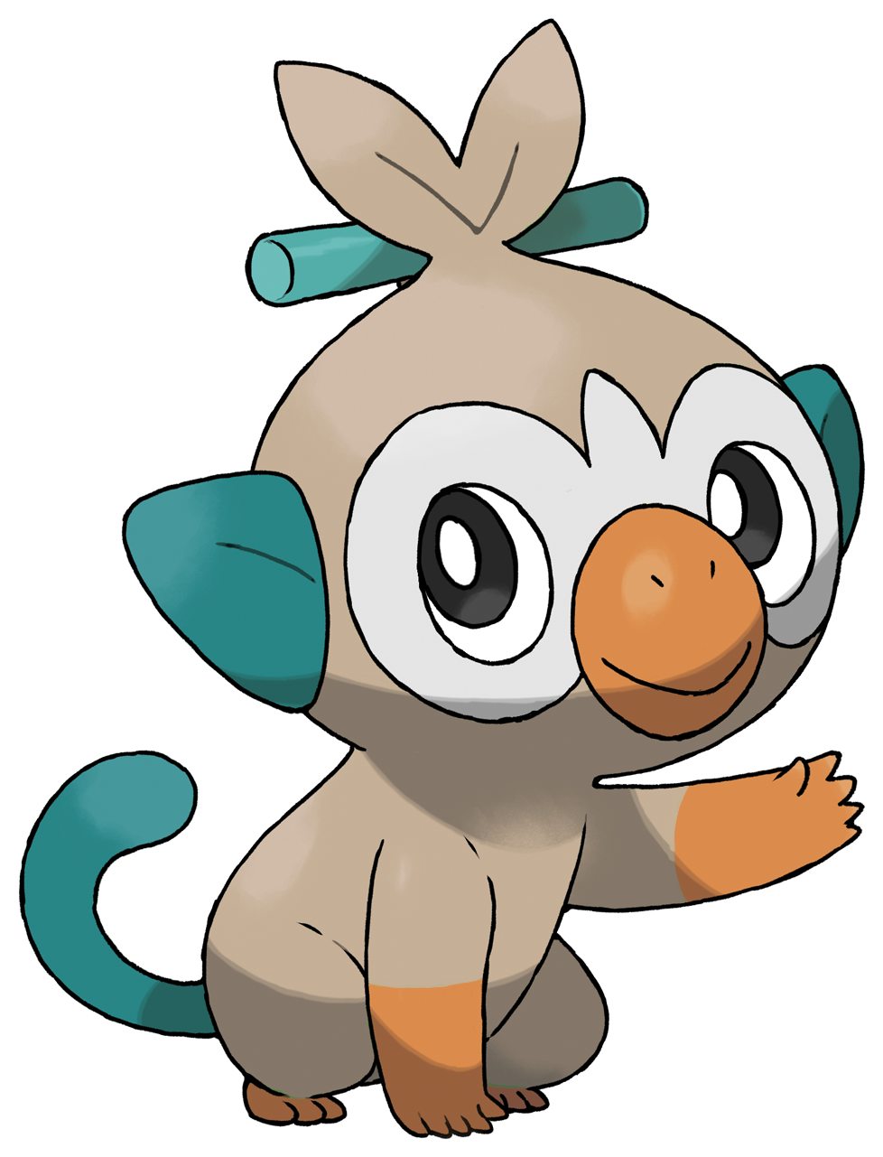 View Rowlet , - Grookey Face (1280x1280), Png Download