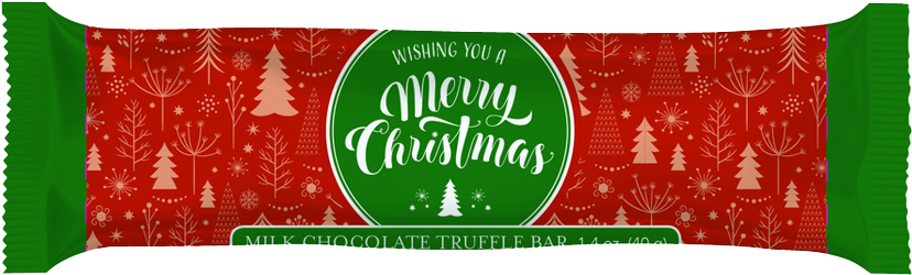 Merry Christmas Milk Chocolate Truffle Bar - Label (1000x420), Png Download
