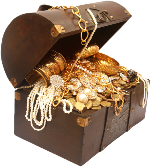 Gold And Diamond Treasure (600x694), Png Download