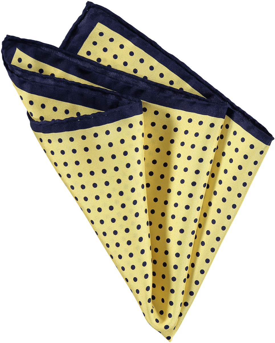 Silk Spots Pocket Square Lemon/navy - Yellow Pocket Square Png (965x1200), Png Download