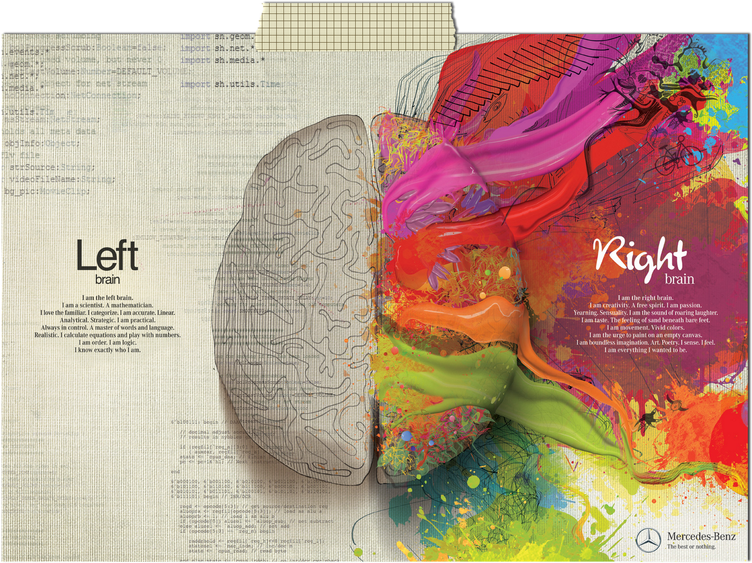 Left/right Brain - Benz Left Brain Right Brain (1600x1156), Png Download