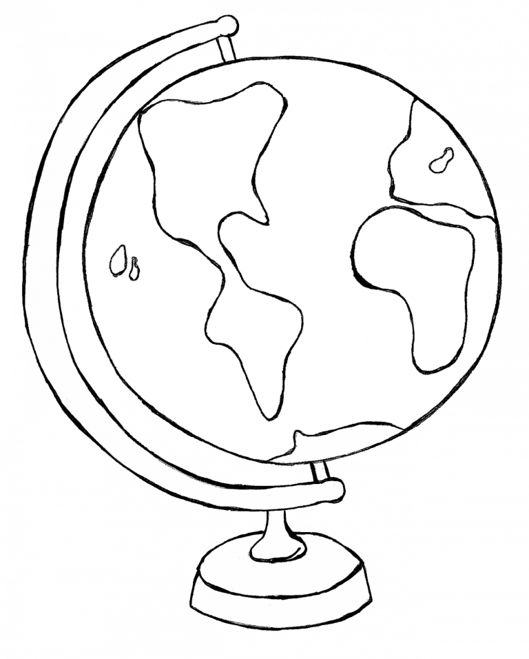Earth Black And White Fresh Free Images Ⓒ - Globe Clip Art Black And White (768x956), Png Download