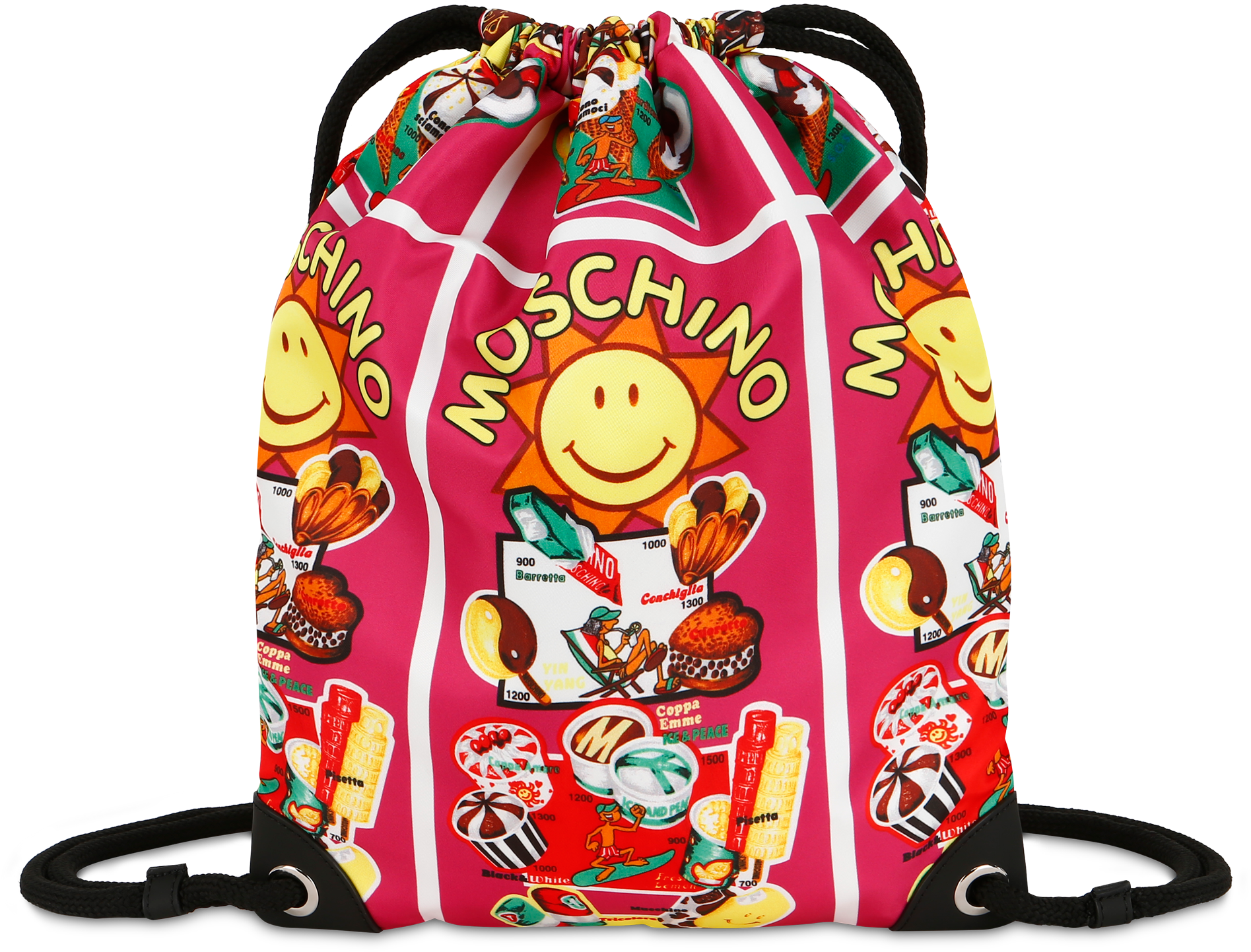 Moschino Ice Cream Drawstring Backpack - Shoulder Bag (2500x3188), Png Download