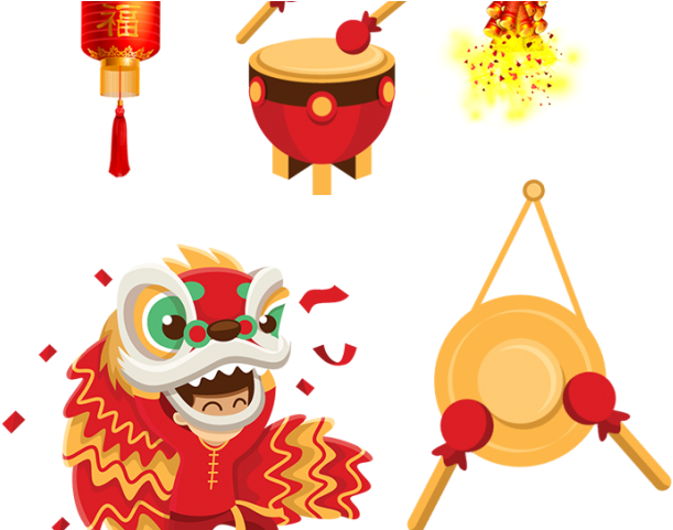 Chinese New Year Clipart Hat - Chinese New Year Vector Png (640x480), Png Download