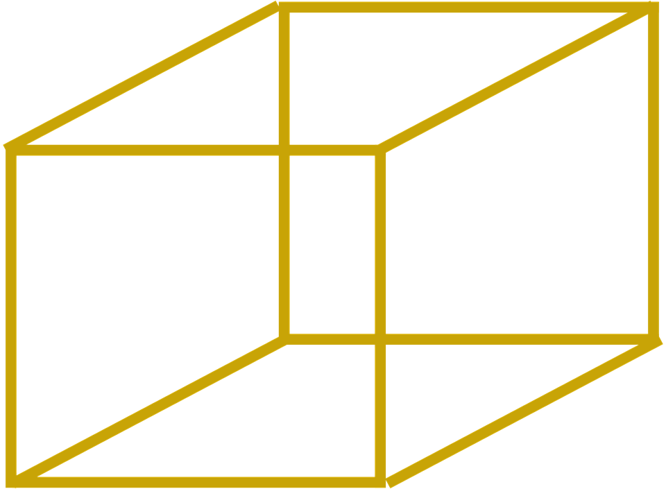 3d Necker Cube Color Png (960x705), Png Download