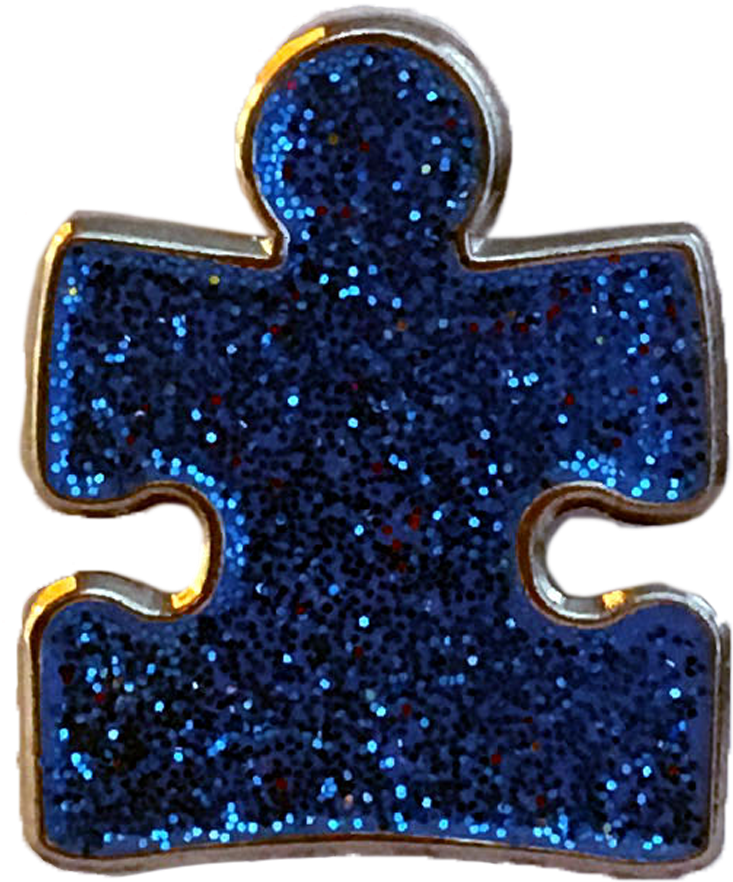 Autism Speaks Glitter Puzzle Piece Lapel Pin - Cross (1000x1000), Png Download