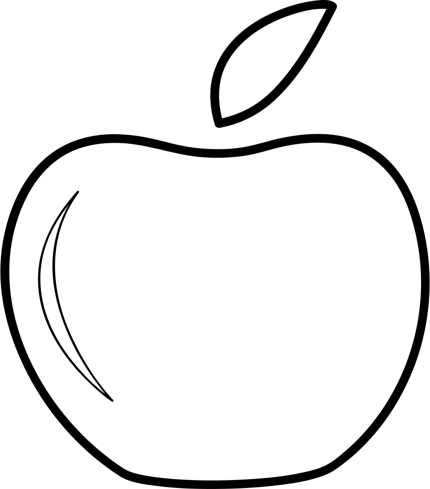 Bitten Apple Icon Png - Line Art (862x980), Png Download