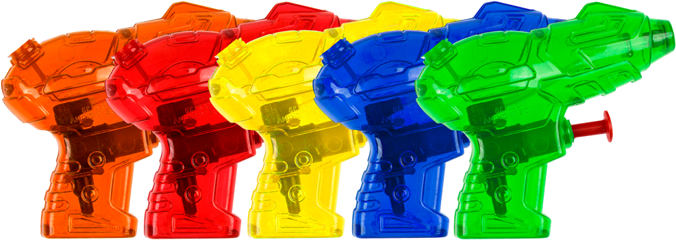 Water Pistol - Water Gun (1003x350), Png Download