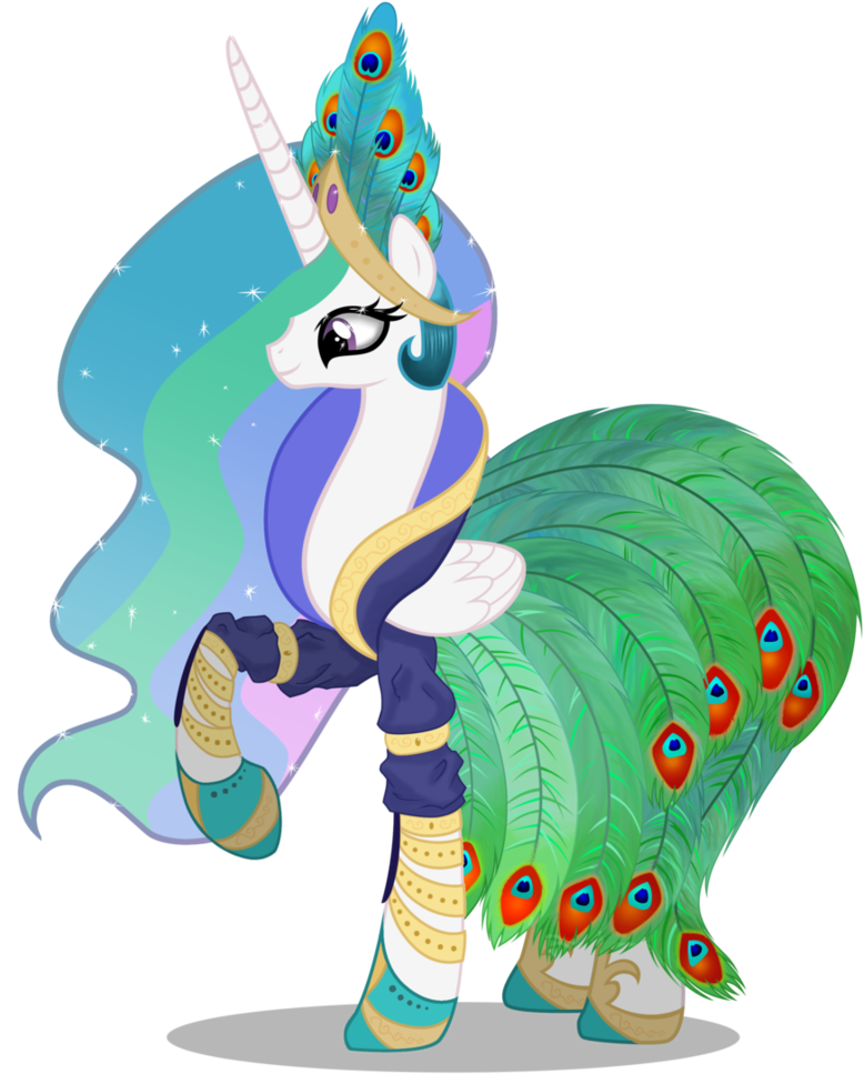 Celestia Does Look Good In Peacock - My Little Pony Princess Celestia Dress (803x995), Png Download
