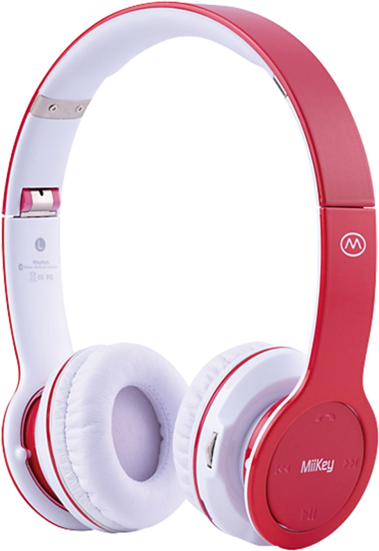 Miikey Wireless Rhythm Bluetooth Headphone With Microphone - Wireless Red Headphones (990x990), Png Download