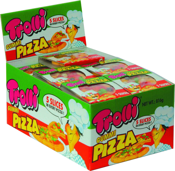 Trolli Gummy Pizza Box - Gummi Pizza (613x600), Png Download