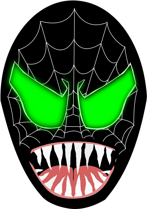 Free Vector Venom - Black Spider Man Face (618x800), Png Download